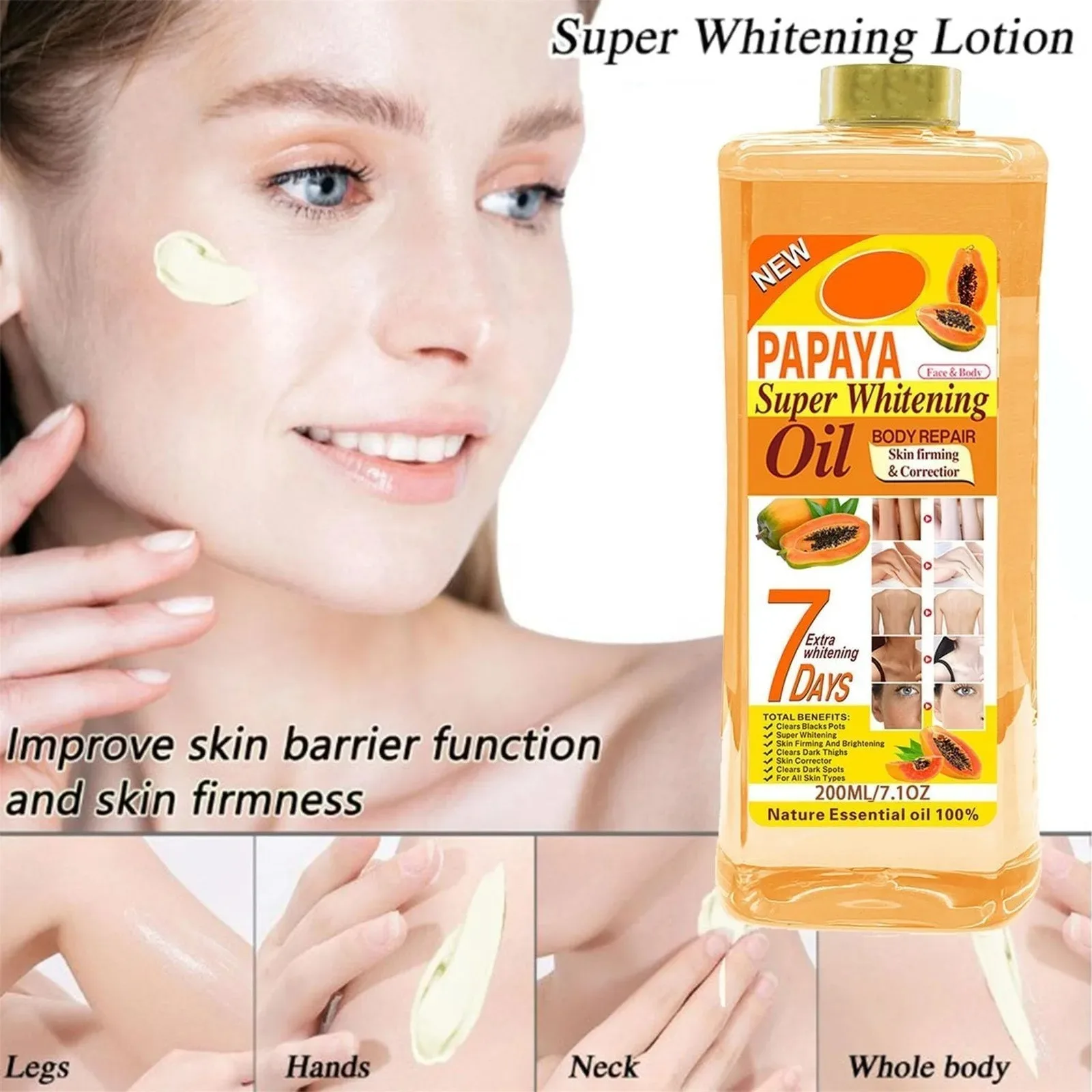 200ml Papaya Oil Essential Oil Moisturizing Body Oil Care Body Massage Moisturizing Repair Skin Suitable For Dry Skin