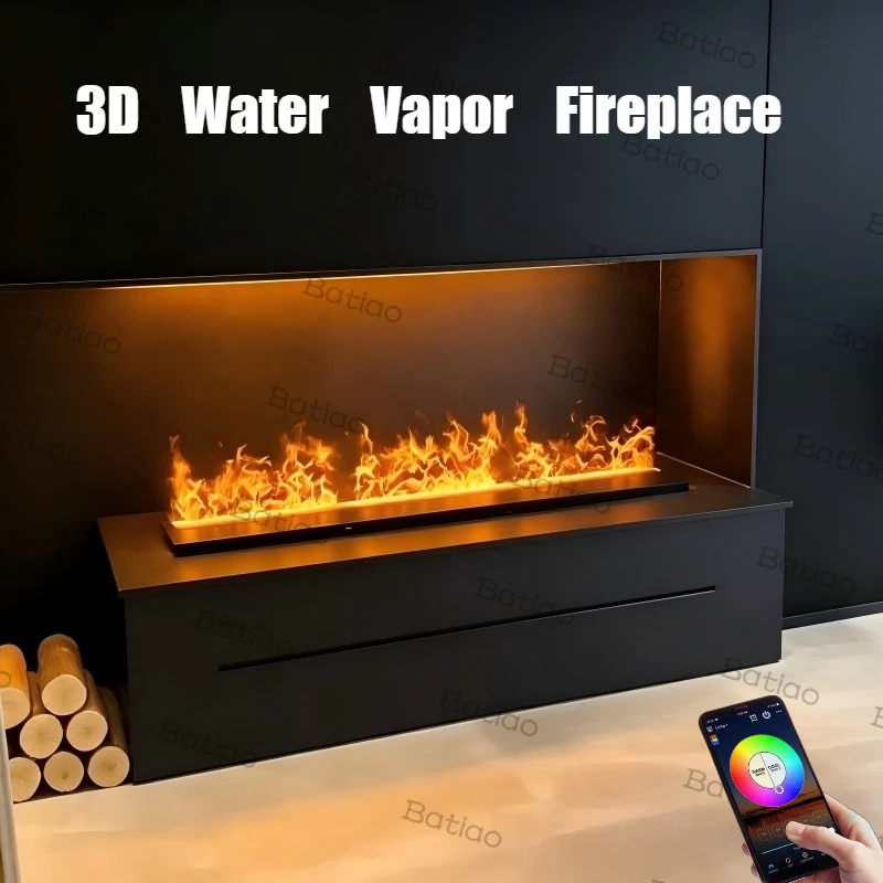 

3D Water Vapor Fireplace for Showroom Display,High-End Steam Flame Effect,Luxury Decoration for Car Dealership Brand Store