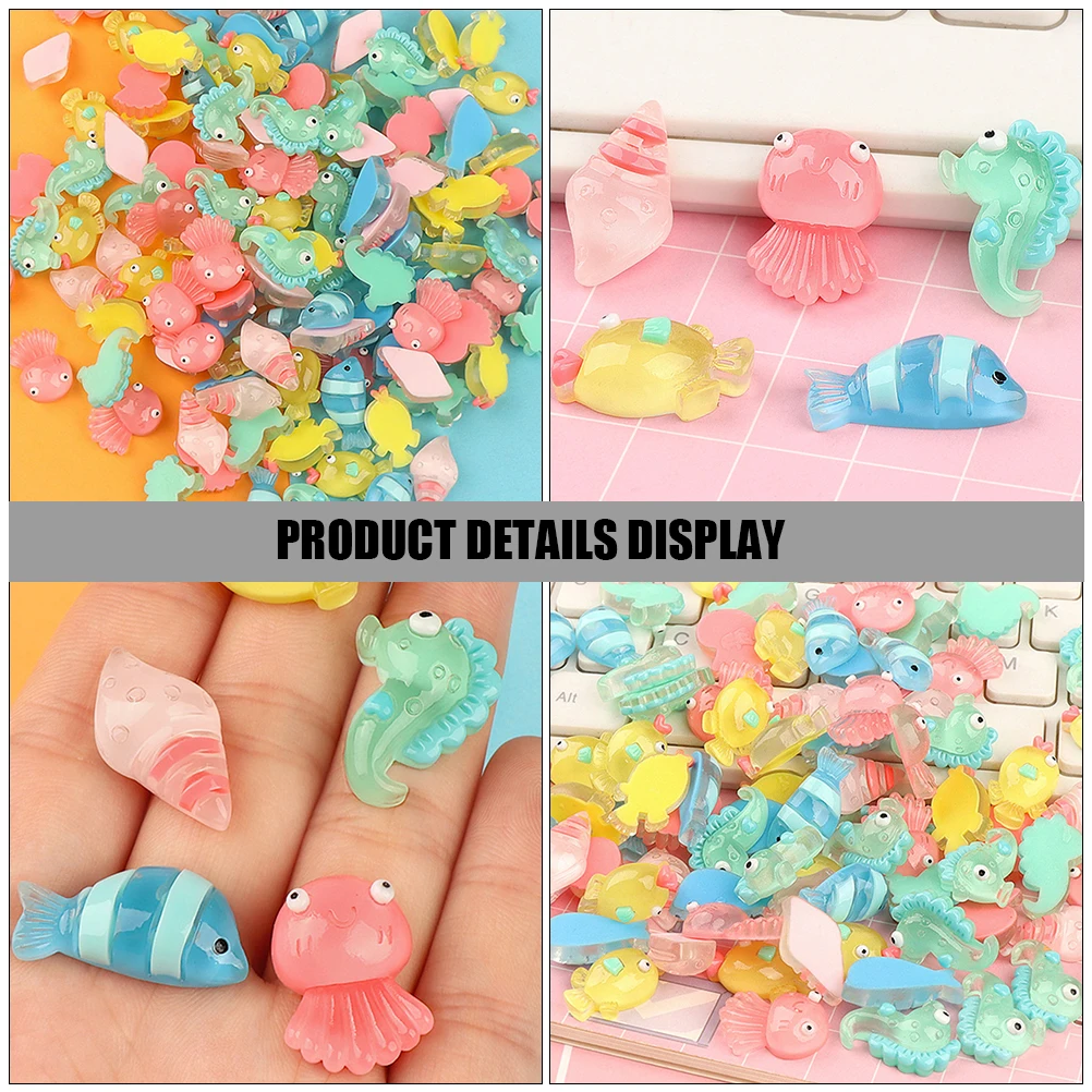 

20Pcs Mini Ocean Animals Resin Decorations Luminous Glow Dark Marine Micro Landscape Aquarium Accessories Sea Animals Figurines
