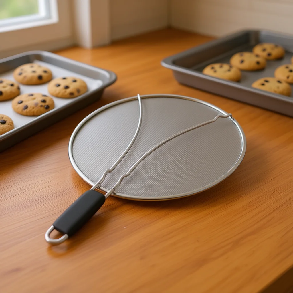 Stainless steel biscuit sieve round 1 piece, can be put into the oven, can be washed in the dishwasher, kitchen baking tools