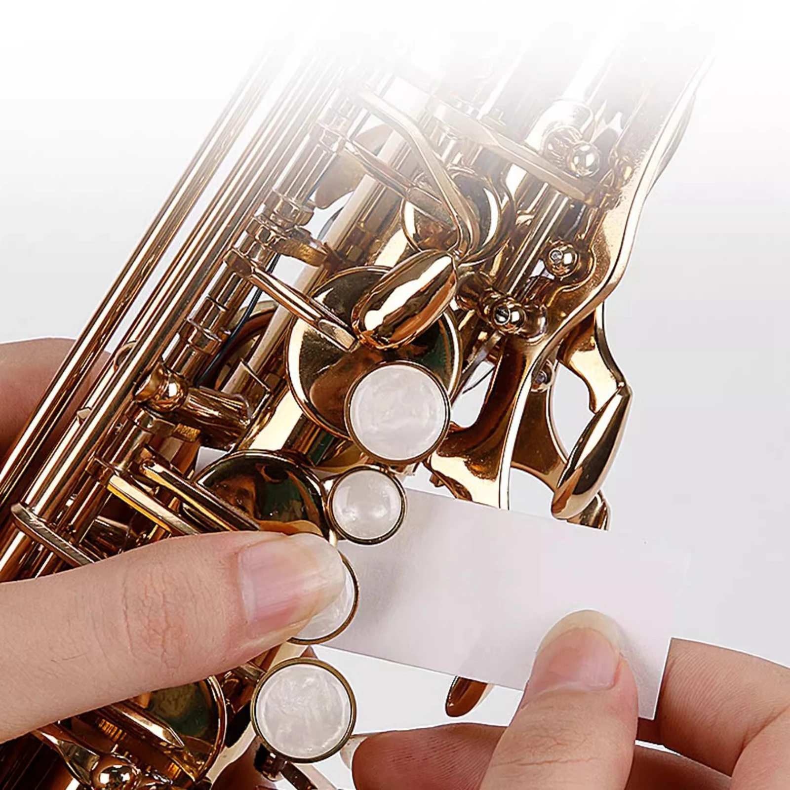 100 folhas de papel absorvente para saxofone, papel absorvente para flauta de sax, almofada de sopro, papéis de limpeza para sax, flauta, oboé