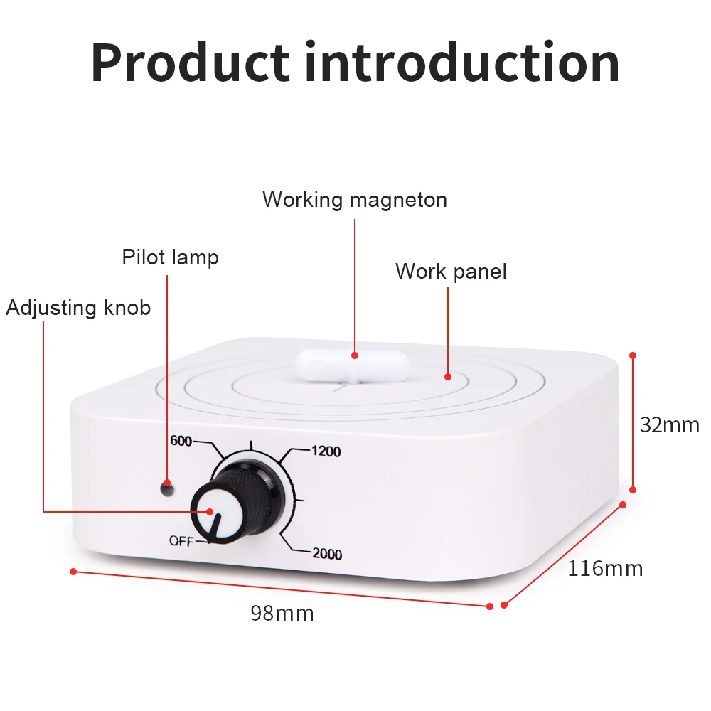 1L محرك مغناطيسي مختبر خلاط مغناطيسي المحمولة آلة النمامون الصغيرة تحريك لوحة المحرض 300-2000 دورة في الدقيقة الاتحاد الأوروبي التوصيل #4