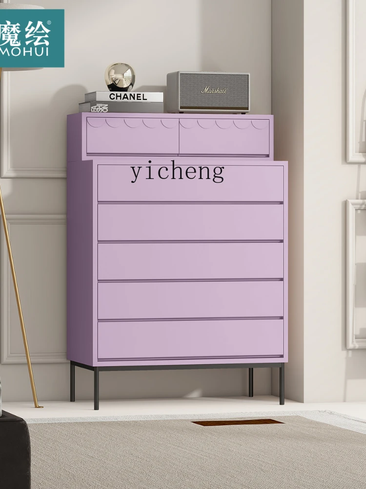 XL Taro Purple Chest of Drawers Corner Curio Cabinet Color Art Storage Cabinet Hallway Cabinet