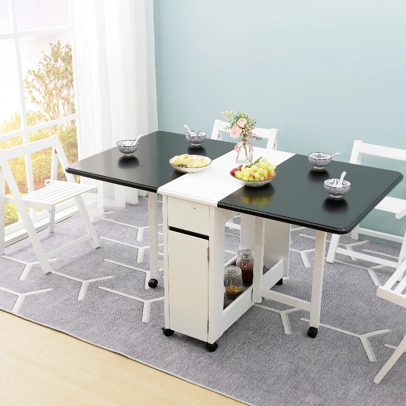 

Modern Wall Mounted Folding Dining Table and Chair Set Space Saving Furniture