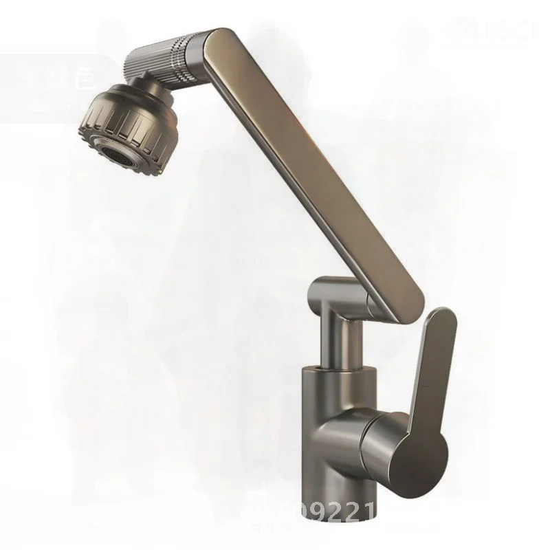 

Universal Rotating Lucky Cat Faucet for Kitchen Bathroom Hot Cold Water Household Wash Basin ABS Material Double-unit Type