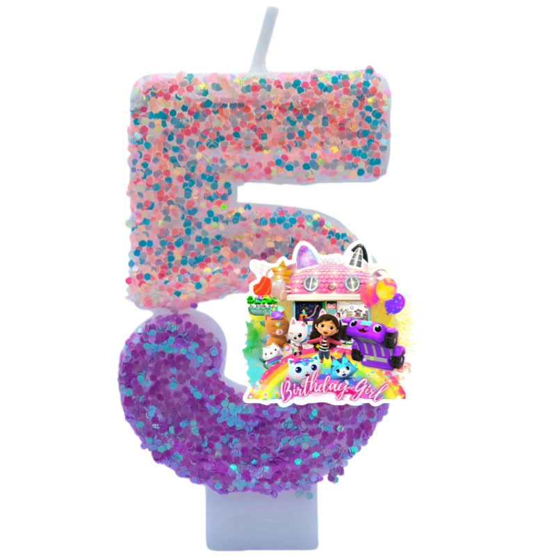 Niedliche Gabbys Dollhouse Nummer 0-9 Anime 3D-Kerze Kindergeburtstag Party Geburtstagstortenkerzen Baby-Shower-Party Geschenke – Detail 5