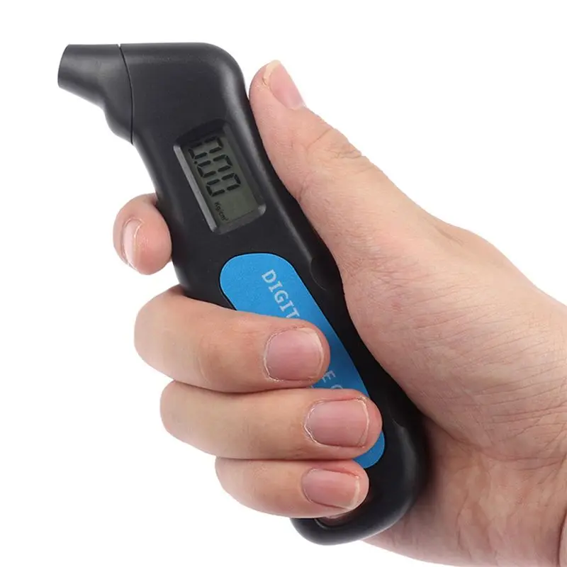 AT19-General Tire Pressure Gauge LCD Display Manometer Barometers Tester For Car Motorcycle Bike
