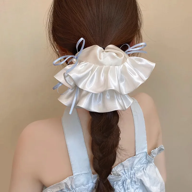 

Sweet Ballet-Style Satin Bow Headband - Tummy Control Headwrap for Girls' Messy Bun, Flirty Hair Accessory for Daily Wear