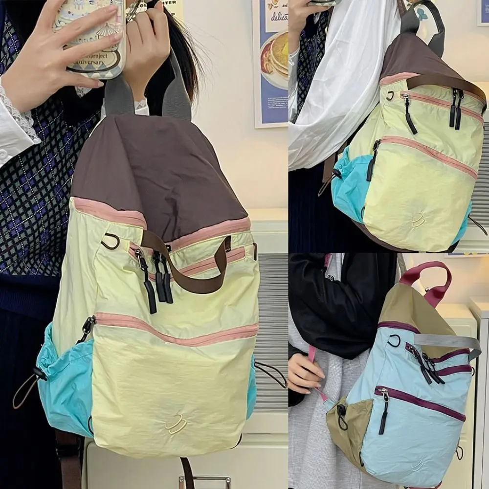 Bolsa de ombro fina de verão estilo coreano bolsa de viagem cor combinando mochila saco de armazenamento de náilon adolescentes bolsa de ombro senhoras/meninas