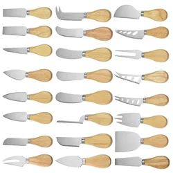 1Pcs Steel Stainless Cheese Knives with Bamboo Wood Handle Cheese Slicer Cheese Cutter Kitchen Baking Tool