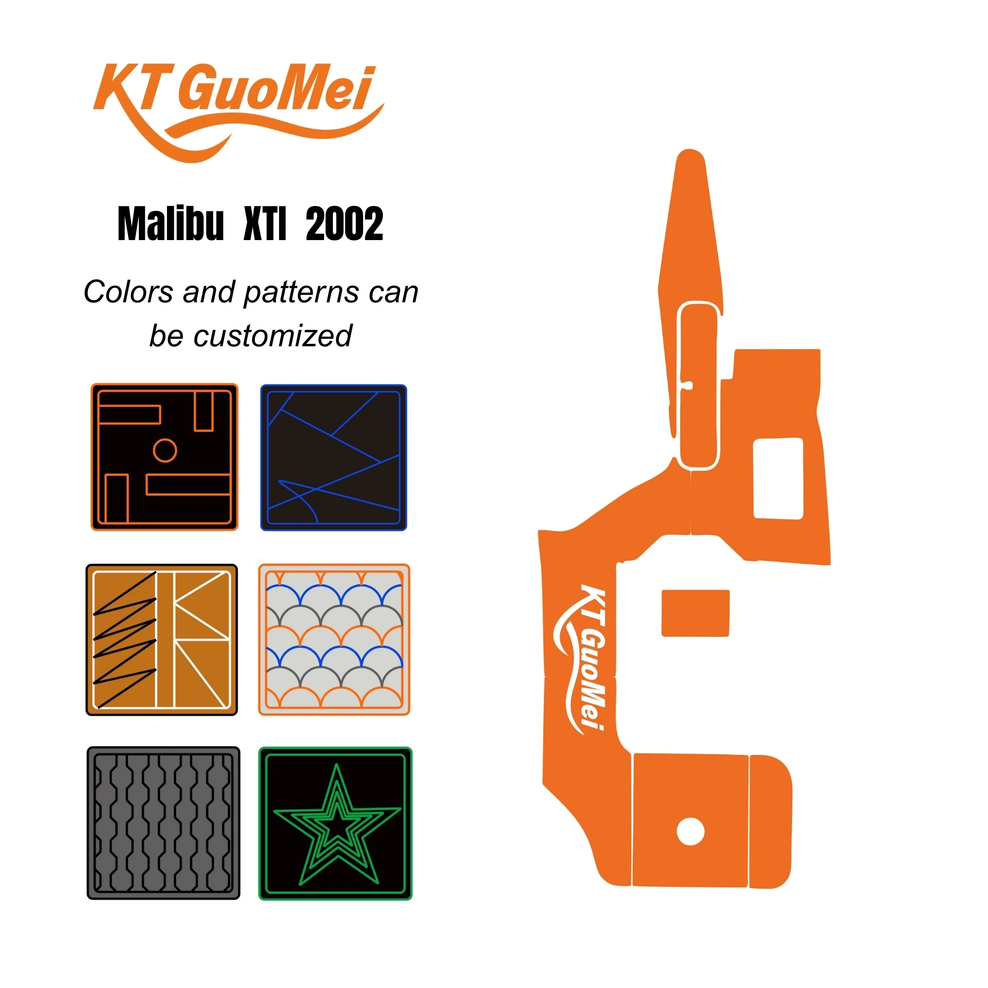 STLF KT GuoMei Malibu XTI 2002 Model Customized Drawing EVA Foam Boat Flooring Double Layer Marine Mat Accessories for Boats