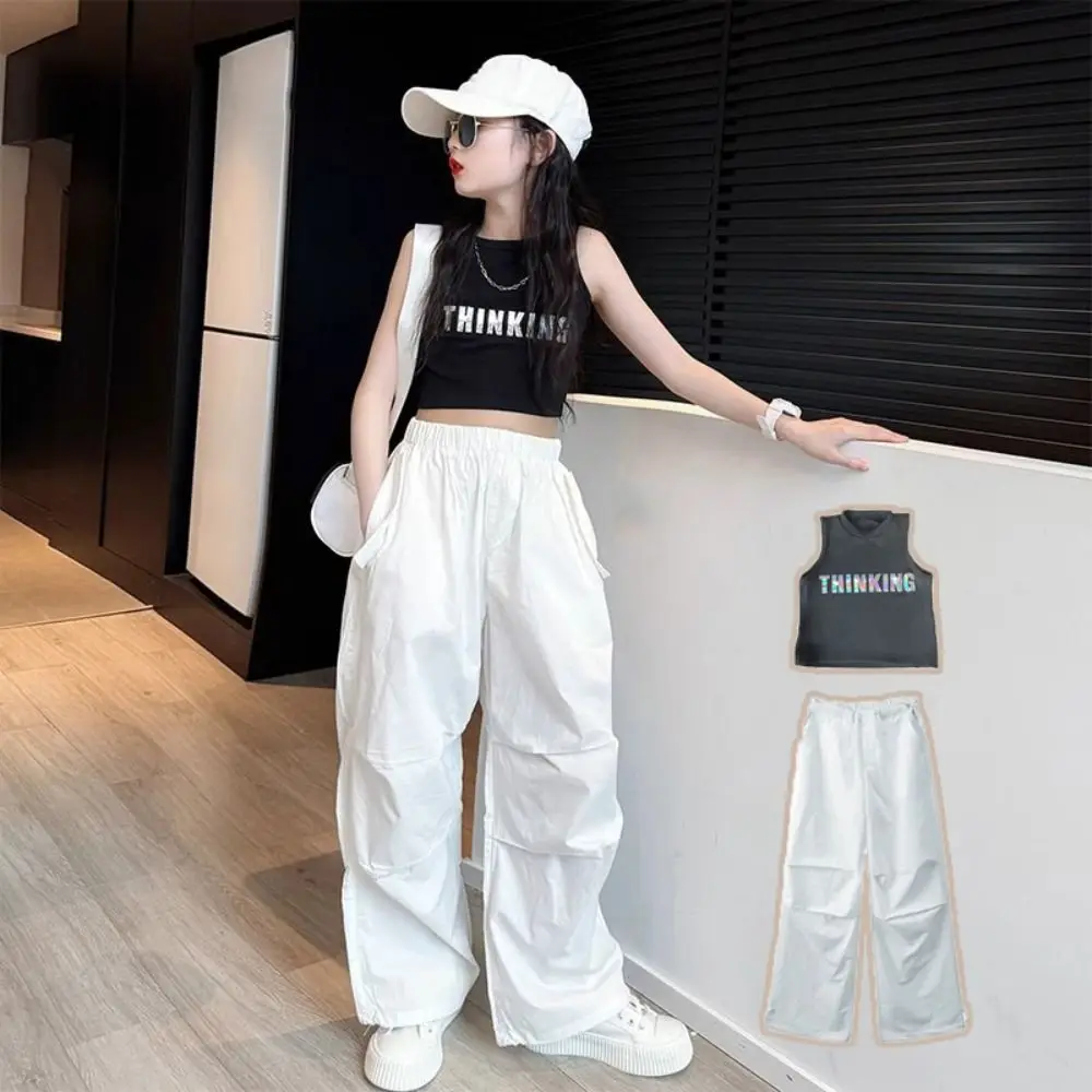قطعتين مجموعة ملابس الشارع الشهير الفتيات الهيب هوب ملابس الصيف وتتسابق Y2k الملابس مجموعة المراهقين سترة البضائع السراويل دعوى الشارع الشهير