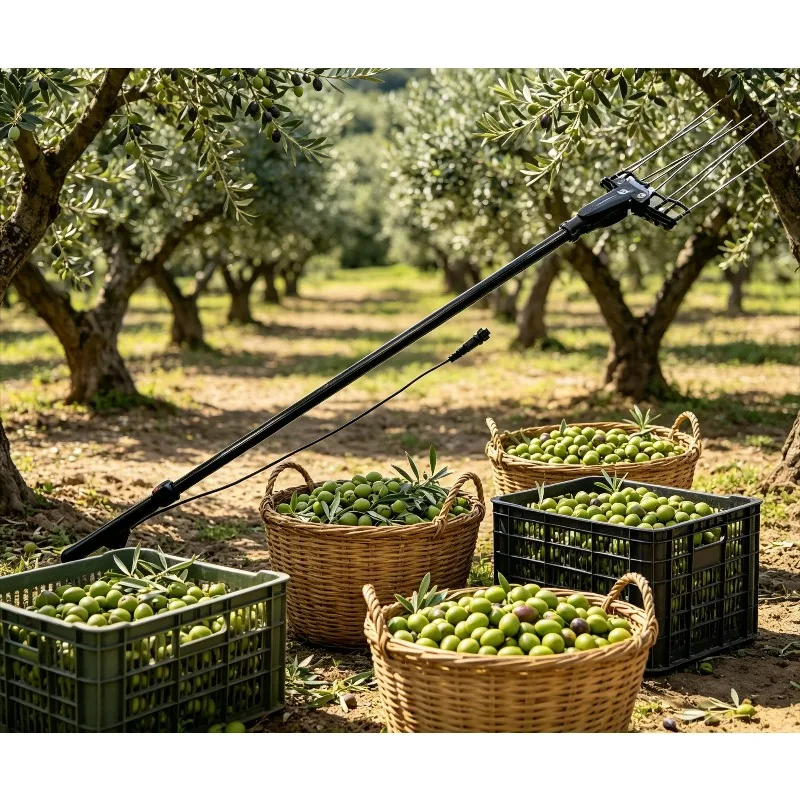 Portable electric olive picker, agricultural tool, lightweight, high-efficiency fruit olive harvester
