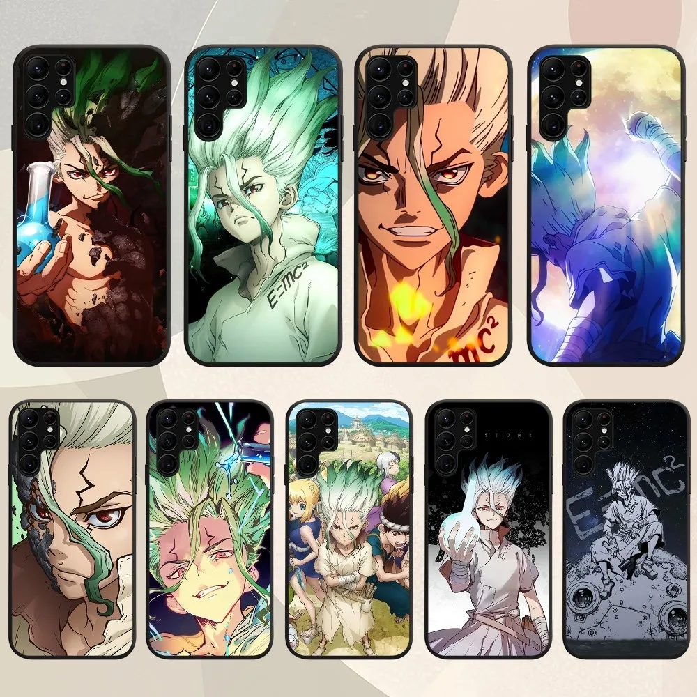 Bilibili Anime Dr S-Stone Senku Ishigami Phone Case For Samsung Galaxy S24 S21 10 Plus S22 S30 Note S23 Lite 20 FE Ultra Shell