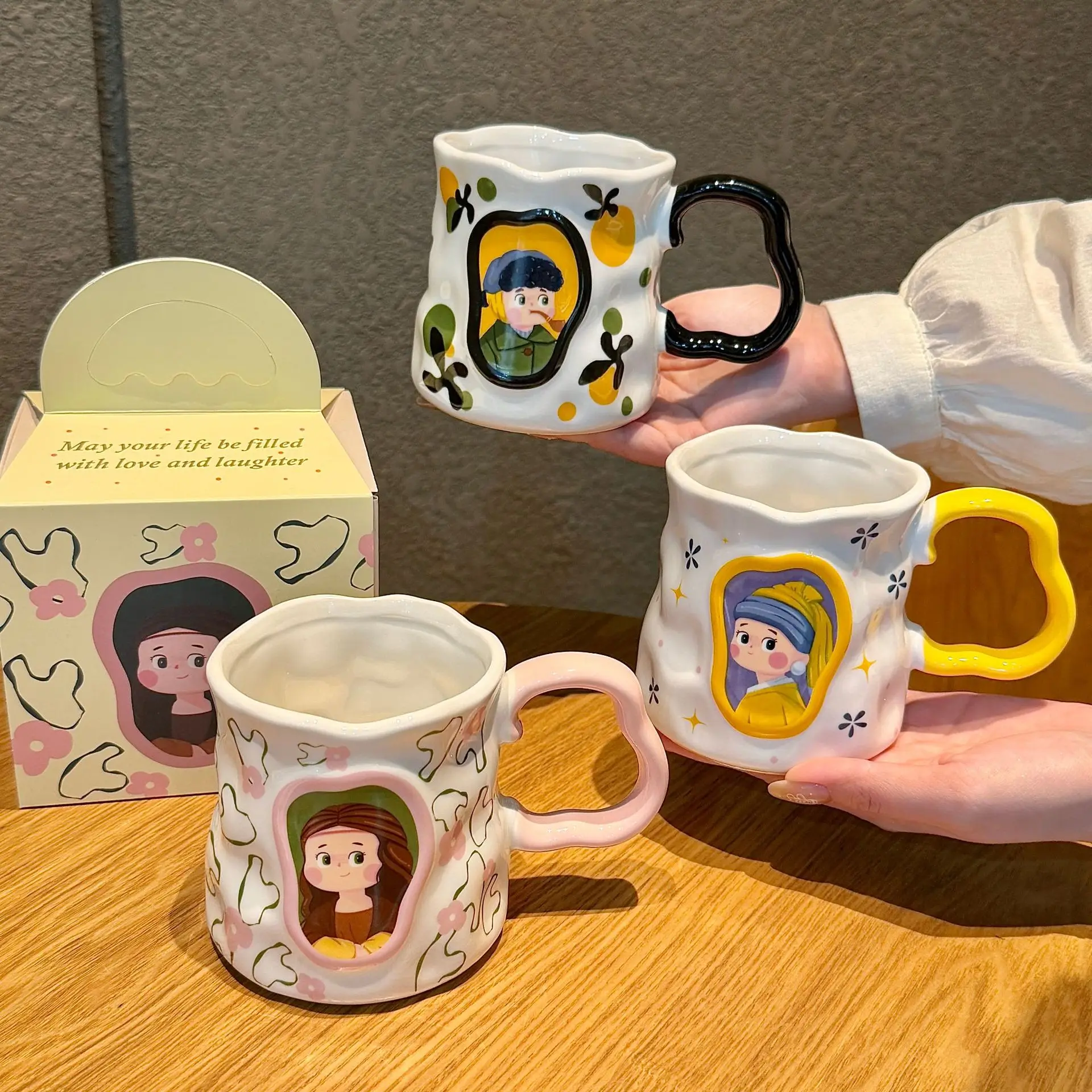 380ml Ceramic Art Coffee Mug European Famous Painting Theme Mug Renaissance Creative Ceramic Funny Cup For Tea Milk Water