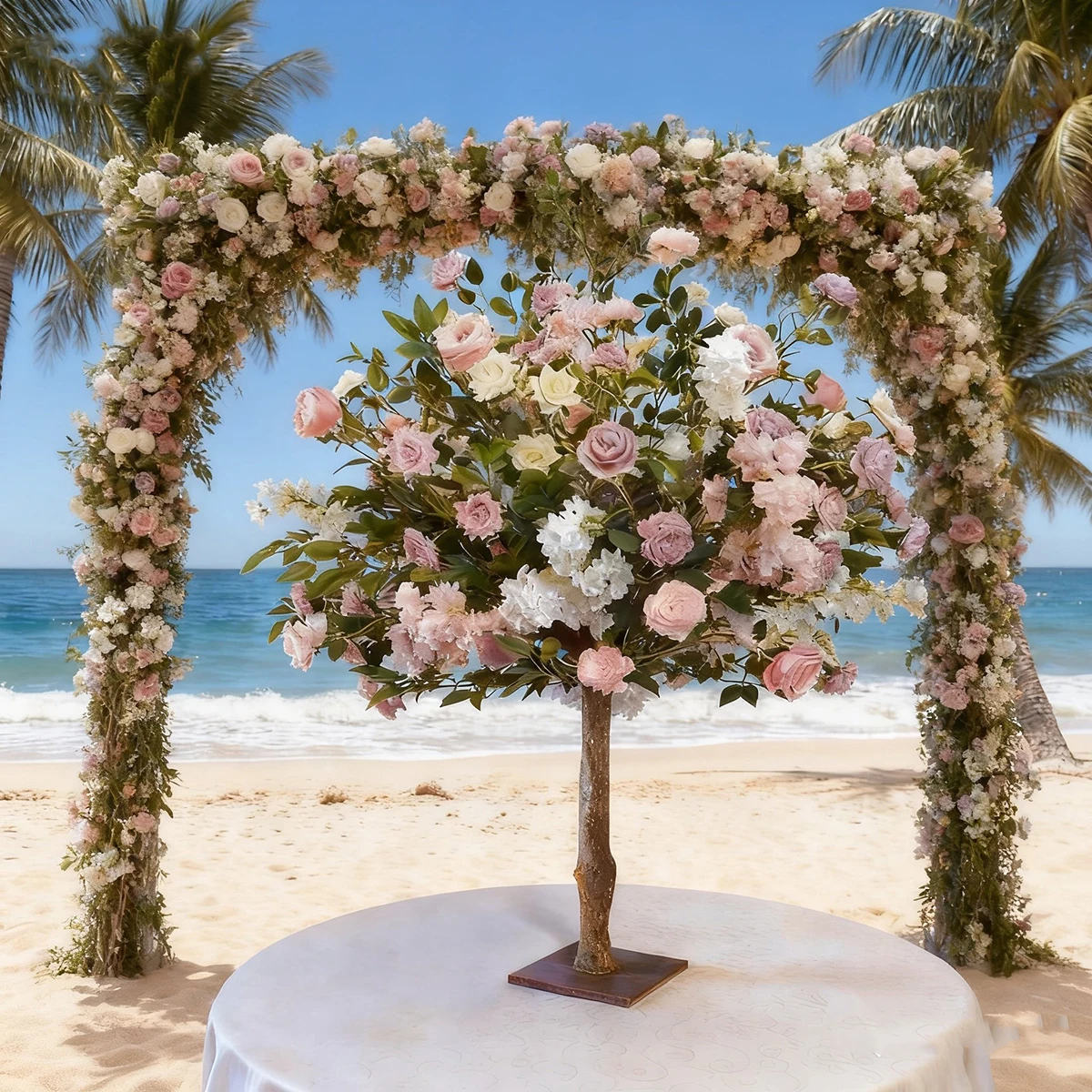 

Artificial Rose Flower Tree - Decorative Faux Rose Plant for Home Office Wedding Event Decor