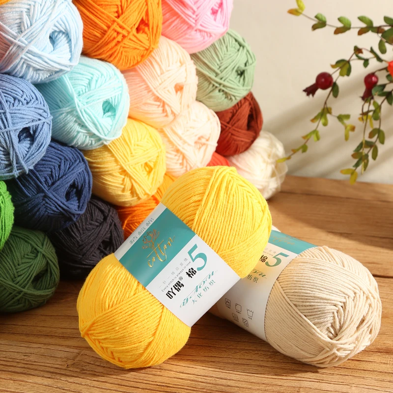 100g 5ply fésült Pamut Kötés Gyapjú Fonál Szabóipar dyed yarns számára Kötés majd crocheting kézműves Szvetter Kalap dolls