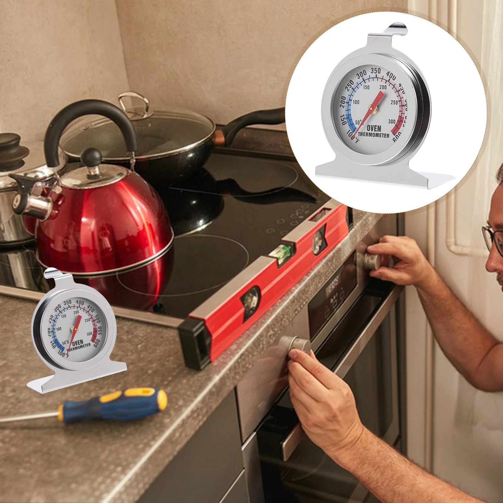 

Stainless Steel Inside Oven Thermometer Accurate Temperature Monitor For Baking Grills Barbecue Pits Kitchen Gadgets Easy Clean