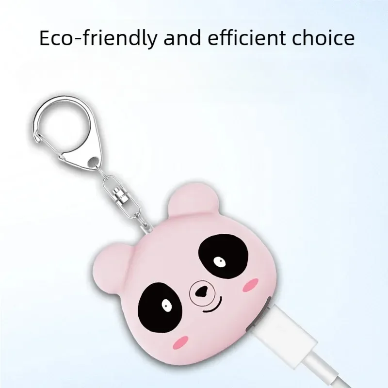 130dB Self-Defense Alarm - Personal Safety Alarm Guard - Cute Panda Student Backpack Keychain Pendant SOS Distress Device