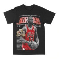 Basketball Superstar Jordan Stats Print T-shirt Summer Luxury Brand Cotton Men Women's Short Sleeve Plus Size Casual Tee Unisex