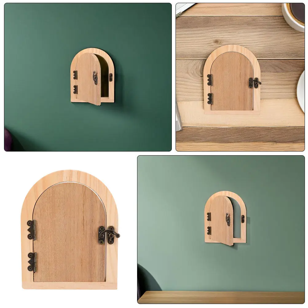 2Pcs Fairy Door Outlet Covers Baby Proof Child Safety Wooden Electrical Socket Covers Decorative Plug Protectors