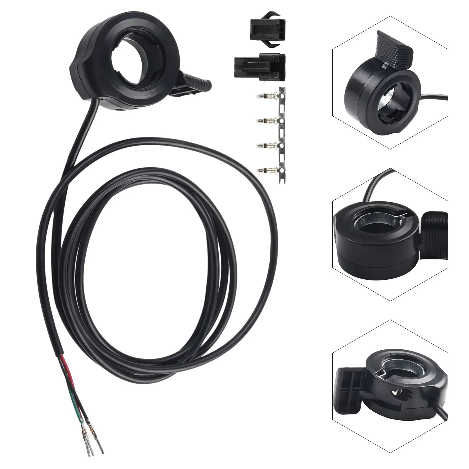 Piezas de acelerador de pulgar para bicicleta eléctrica, accesorios de herramientas para bicicleta eléctrica, gatillo de dedo pulgar, ensamblaje de acelerador negro, 1 piezas, nuevo