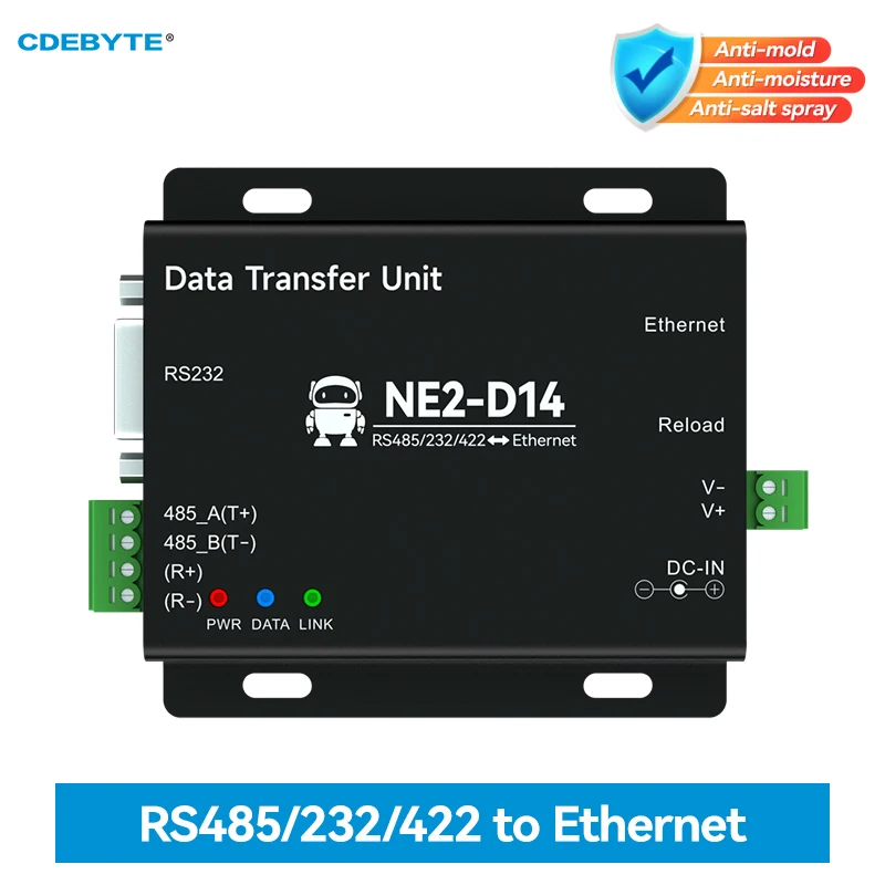 Serwer szeregowy RS485/RS232/RS422 na Ethernet DC8-28V Modbus TCP do RTU MQTT Dwukierunkowe połączenie gniazdowe CDEBYTE Seria NE2 Komanda AT