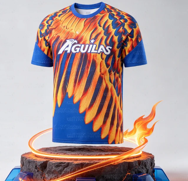 America Aguilas Eagle Feather Football Jersey Men Soccer Shirt Breathable Short Sleeve Y2K Streetwear Sports Family Matching