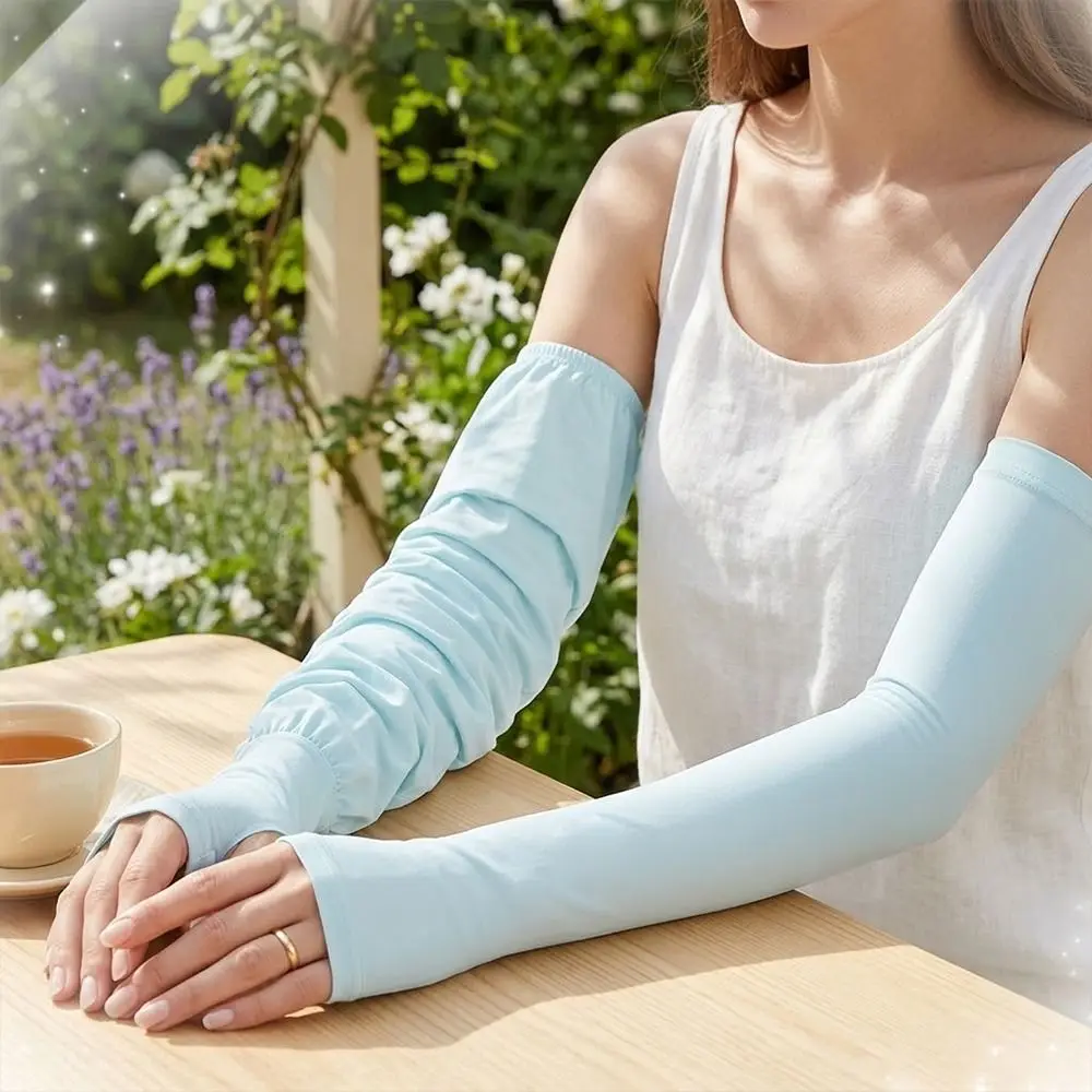 

Gifts Ice Silk Sunscreen Arm Sleeves UV Protection Breathable Summer Cycling Arm Sleeves Loose Fit Sun Protection Tools