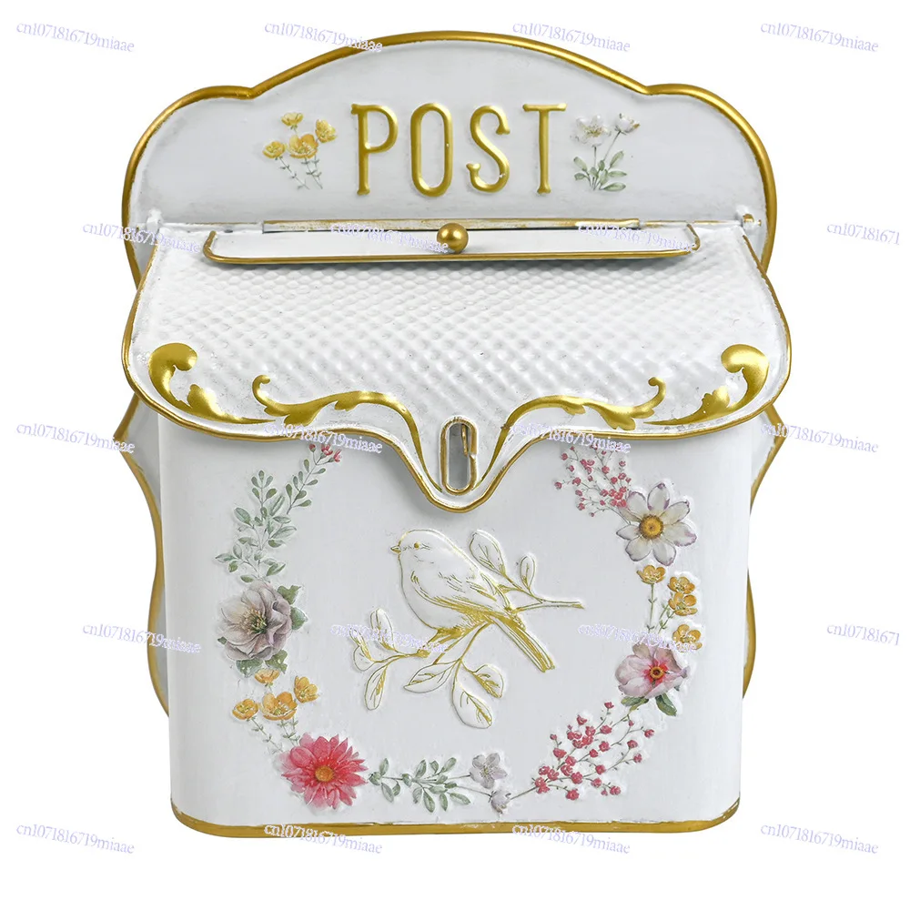 

Flower and Bird Mailbox Three-dimensional Relief Delivery Box Outdoor Garden Decoration