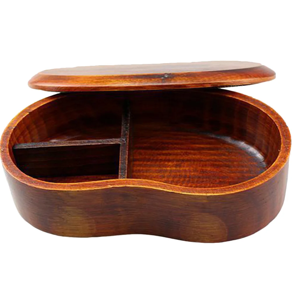 

Wood Food Box Compartment Design Detachable Dividers Practical Lunch Container for Students Office Workers Camping