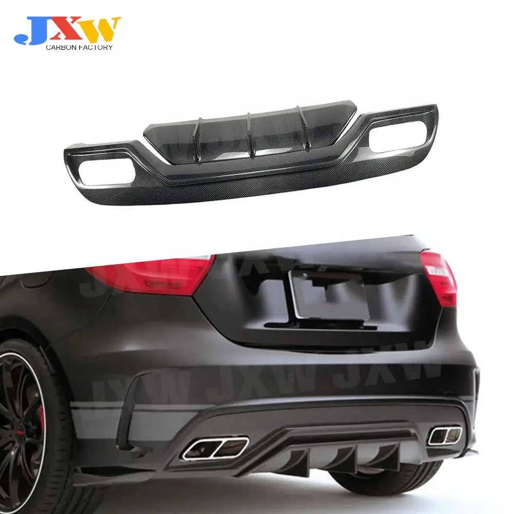 FRP/Carbon Fiber Back Bumper Guard Rear Bumper Lip Spoiler For Mercedes Benz A Class W176 A250 A45 AMG 2013-2018 Body Kit