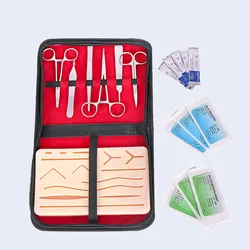 Surgical suture instrument set for medical students, artificial skin teaching suture tool, surgical training set