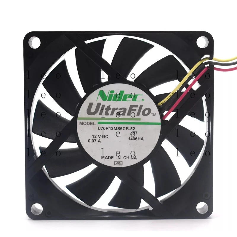 SA--  Nidec U70R12MS6CB-52 DC12V 0.07A 7015 7CM 3pin Cooling Fan