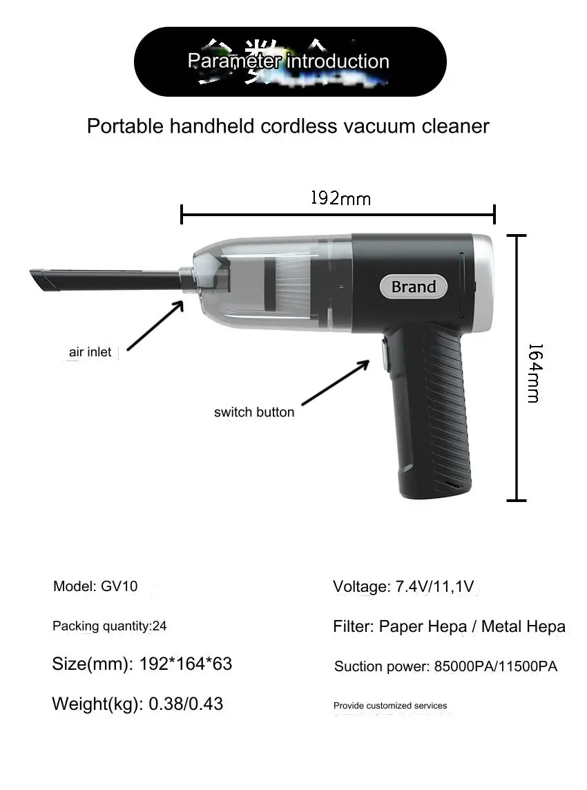 Wireless Handheld Vacuum & Air Duster, Portable Cordless Rechargeable Dust Buster for Car Household Cleaning