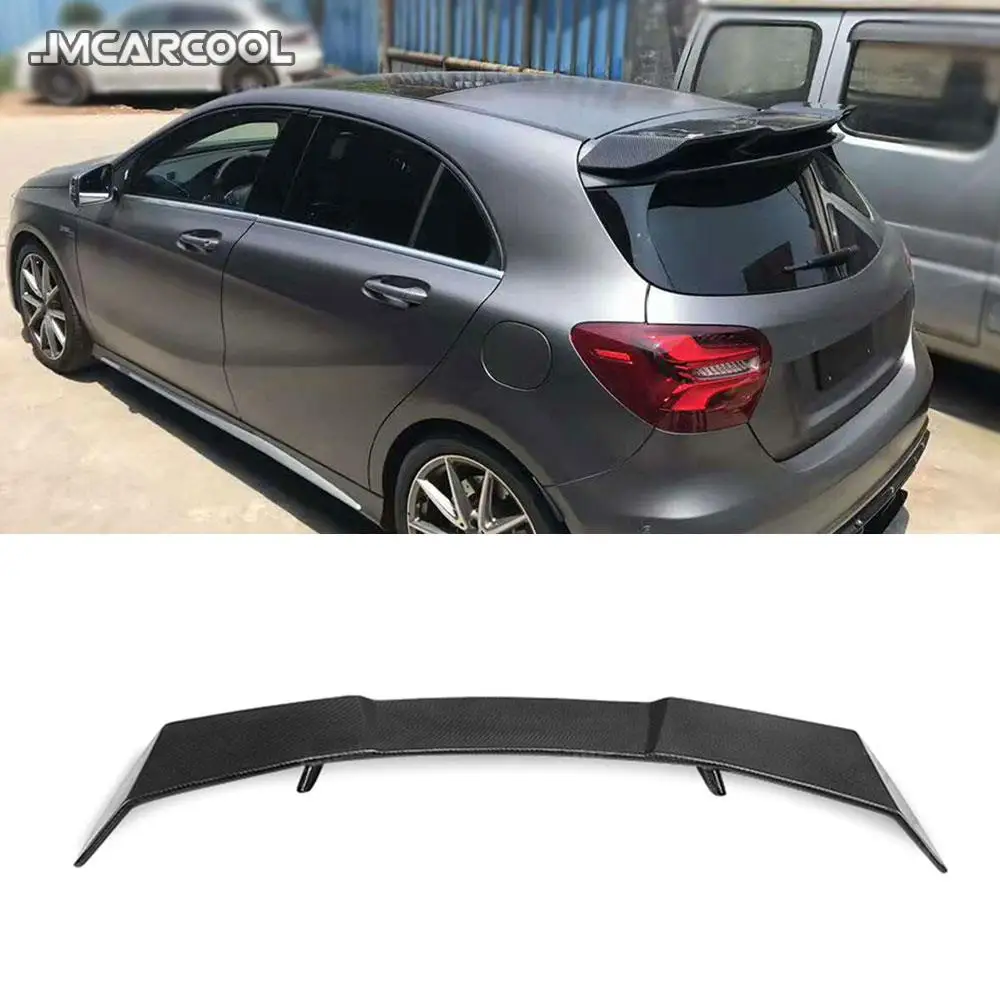 A Class Carbon Fiber Rear Roof Spoiler Wings for Mercedes Benz W176 A Class A200 A260 A45 AMG 2014-2018 Car Styling FRP Black