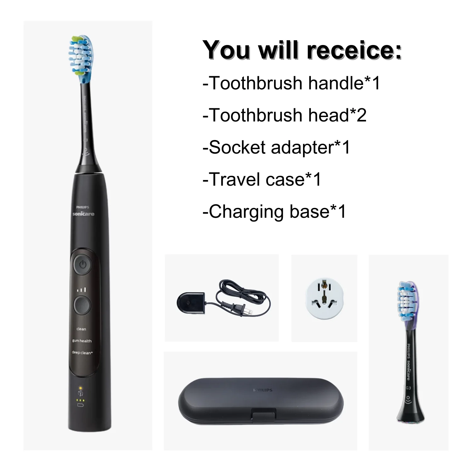 Philips sonicare Fogkefe expertclean 7300 HX9610, Összetartozó brushing készített cuved, 3 modes, 3 intensities