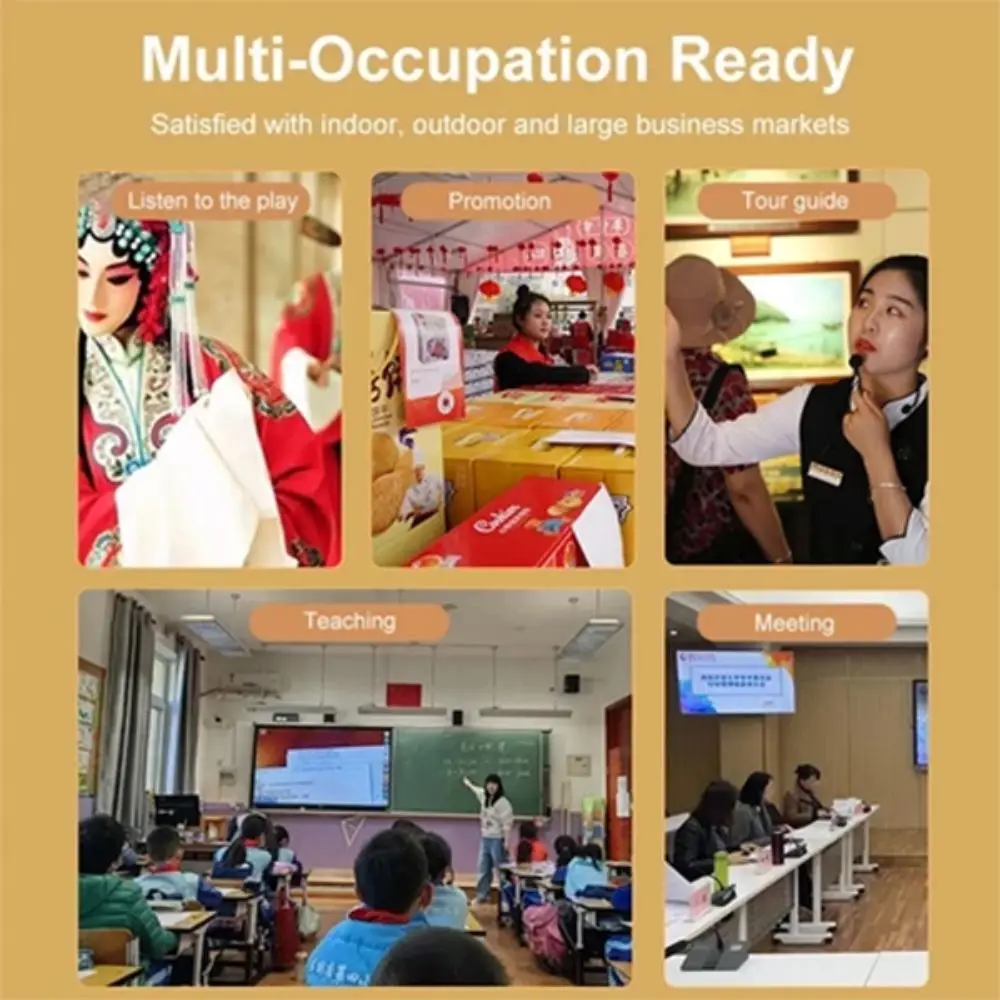 K5 Amplificatore vocale wireless Radio FM con cintura Altoparlante audio per aula Amplificatore audio multifunzionale in plastica da viaggio