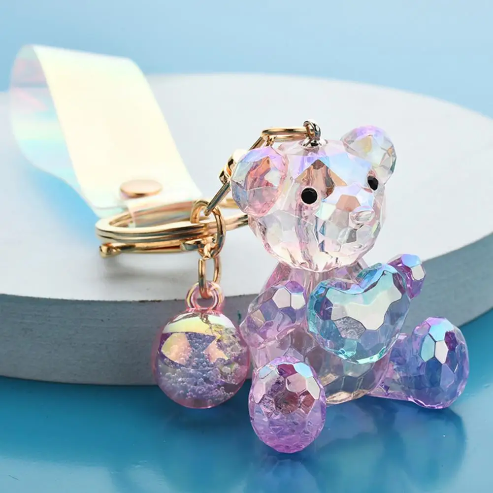 سلسلة مفاتيح على شكل دب أكريليك مع حقيبة ظهر ساحرة على شكل نجمة السكر، سلسلة مفاتيح على شكل حيوان لطيف هدية للنساء والفتيات
