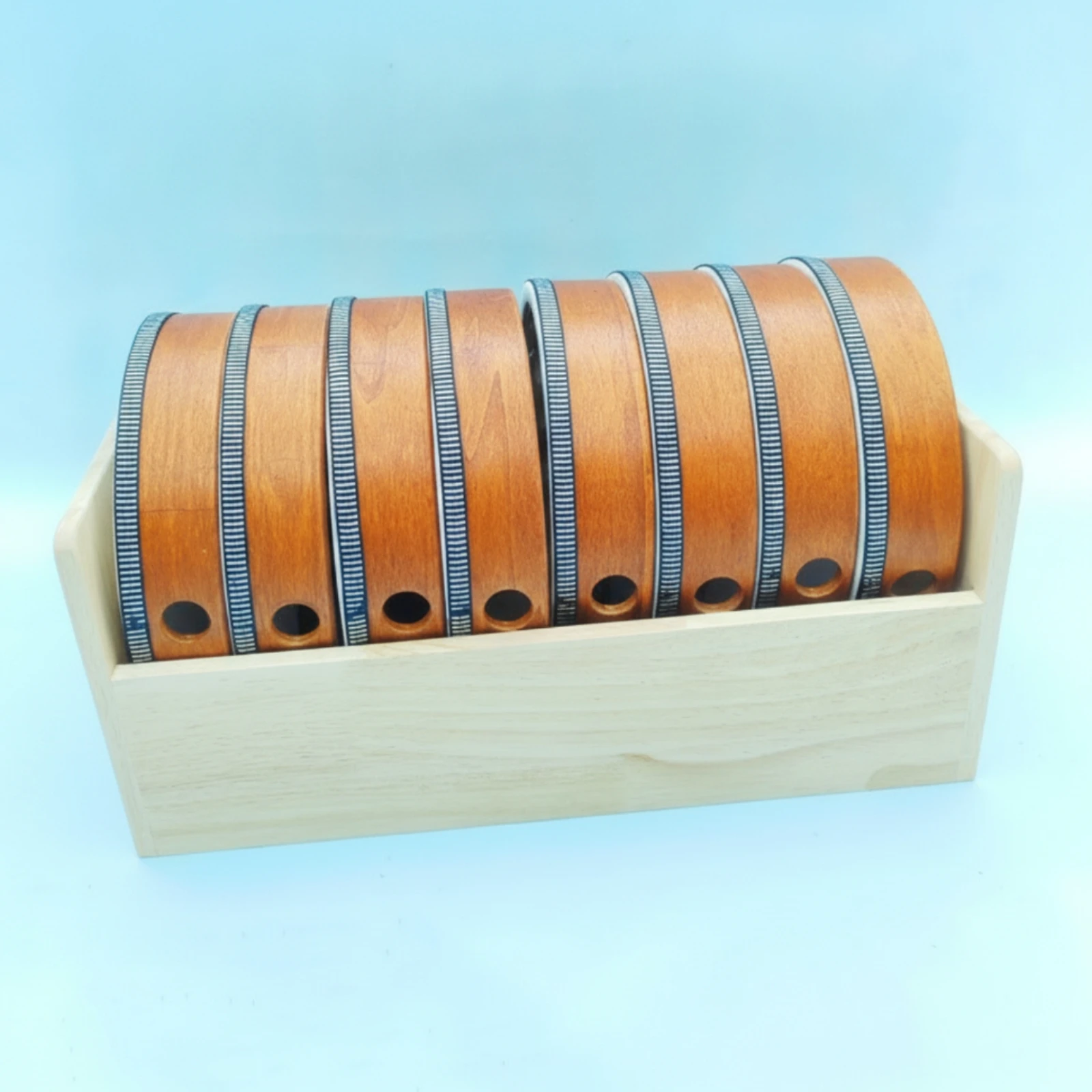 Drum with Holder 8-Inch Wooden Hand Drum Percussion Instrument Foldable Versatile for Beginners, Home Practice, Music Class