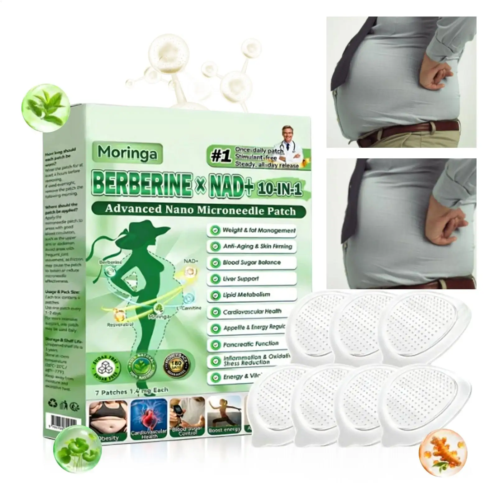 Natural Body Slimming Patch Nano Microneedle Patch Body Shaping Supplies For Women Girls Ladies Mothers Wives Brides Busy