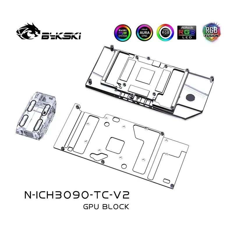 Bykski Video Card Water Block For Inno3D ICHILL RTX 3080 3080ti 3090GPU Active Backplate Double Side VRAM Cooler N-ICH3090-TC-V2