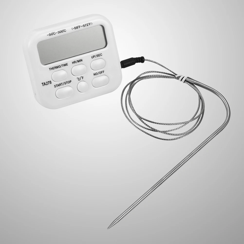 

Digital Stainless Meat Thermometer Food Cooking BBQ Alarm Timer Wireless Probe High Accuracy Barbecue Roasting Grilling Smoker