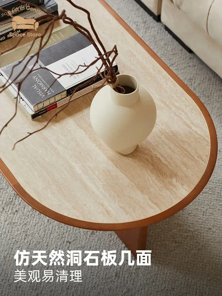 coffee table living room household rock slab explosion medieval coffee table cave stone oval coffee table solid wood