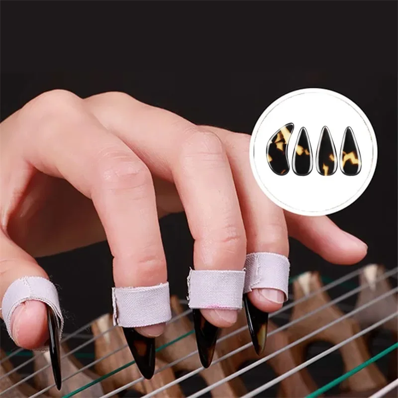 8pcs Guzheng Finger Picks Chinese Zither Nail Covers Practical Musical Plectrum Classical Stringed Instrument Accessories