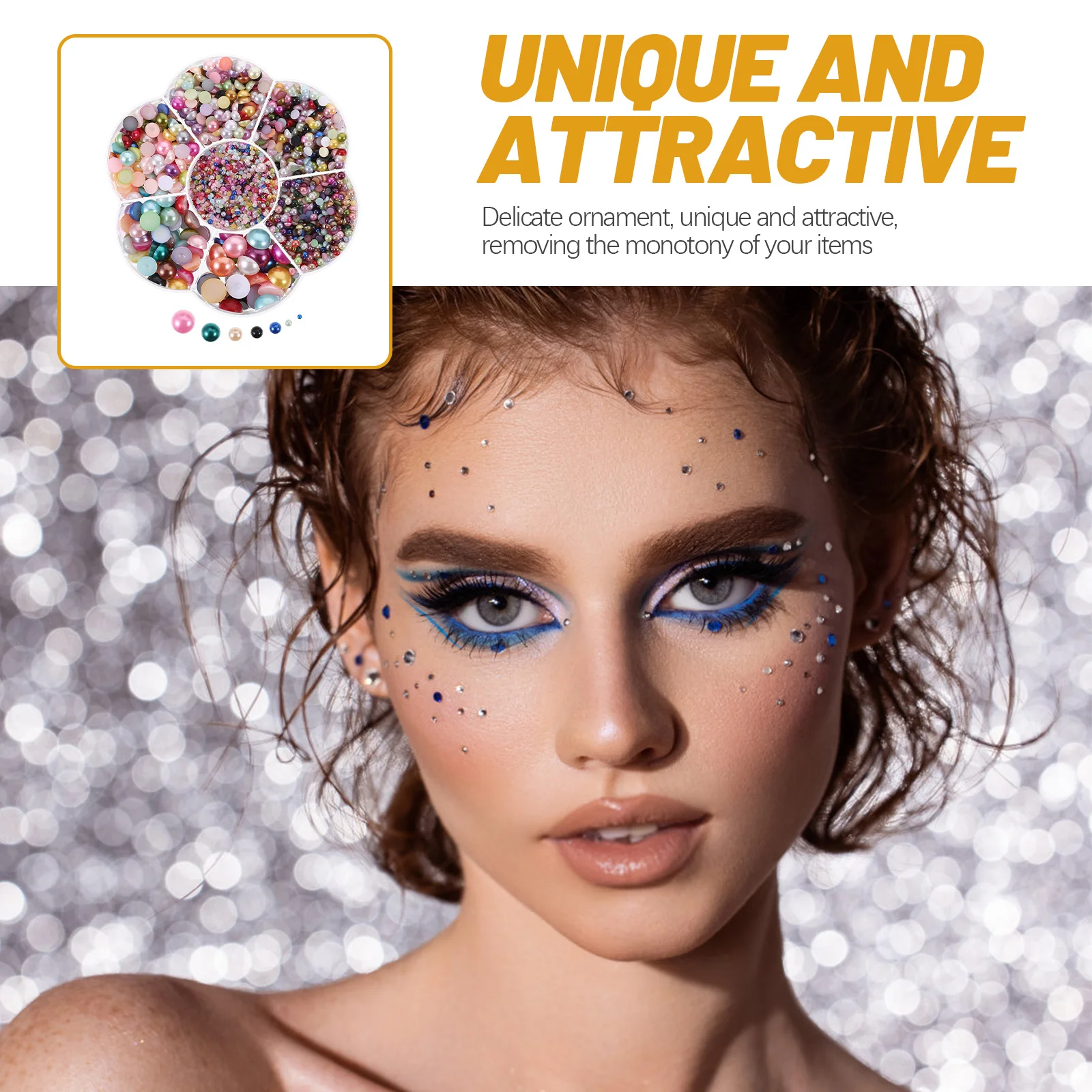 

1 Box Multi-Function Pearl Nail Charms Semi-Circle Simulated Craft Pearls Nail Decoration Manicure Supply Pearls