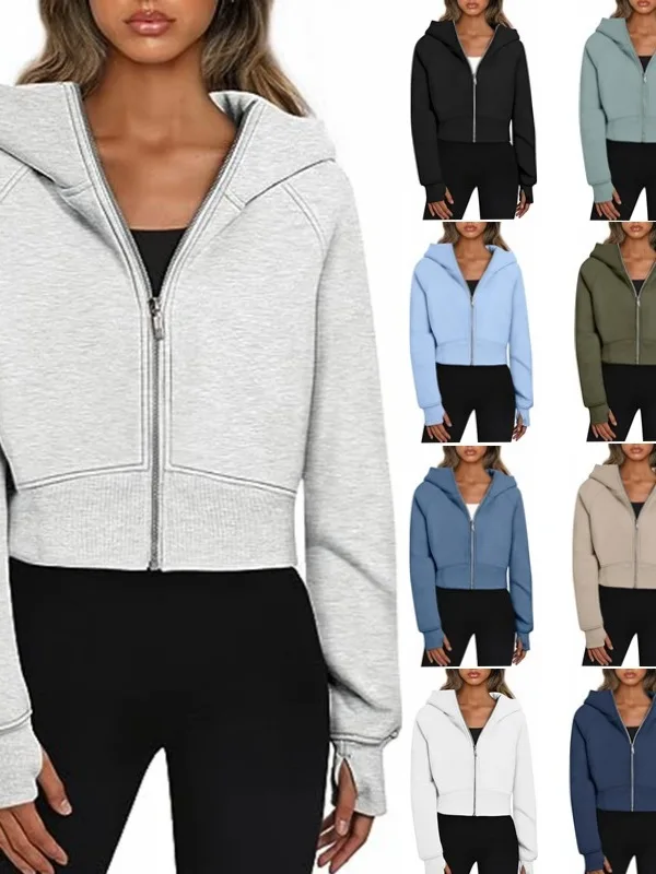 

Женская утепленная шерстяная куртка с капюшоном на молнии, повседневная, в уличном стиле, цветная