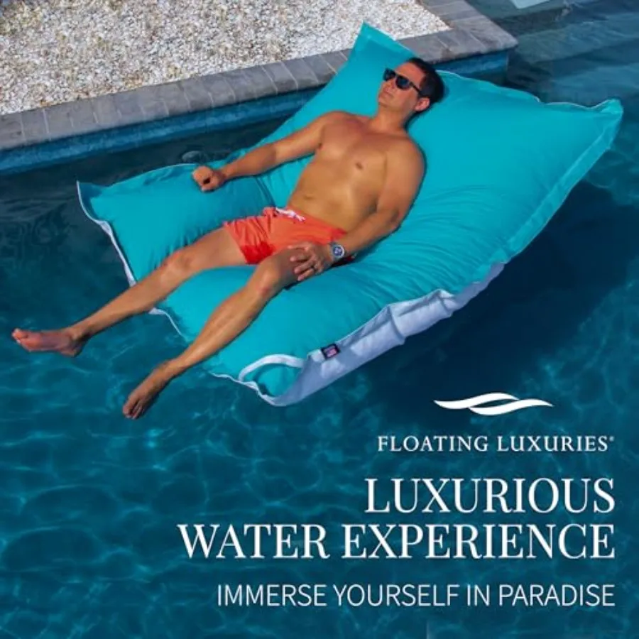 Adult pool float for resort-like comfort, marine-grade fabric, fade-resistant, blue, 58 in x 72 in
