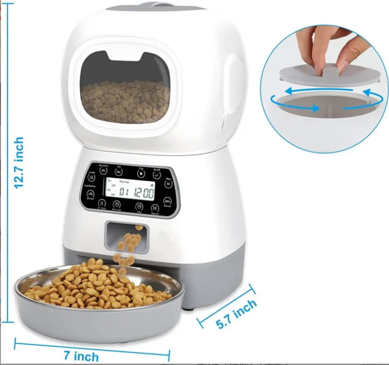 3.5L three batteries time setting Manual Feeder Fixed Point Automatic Pet Feeder