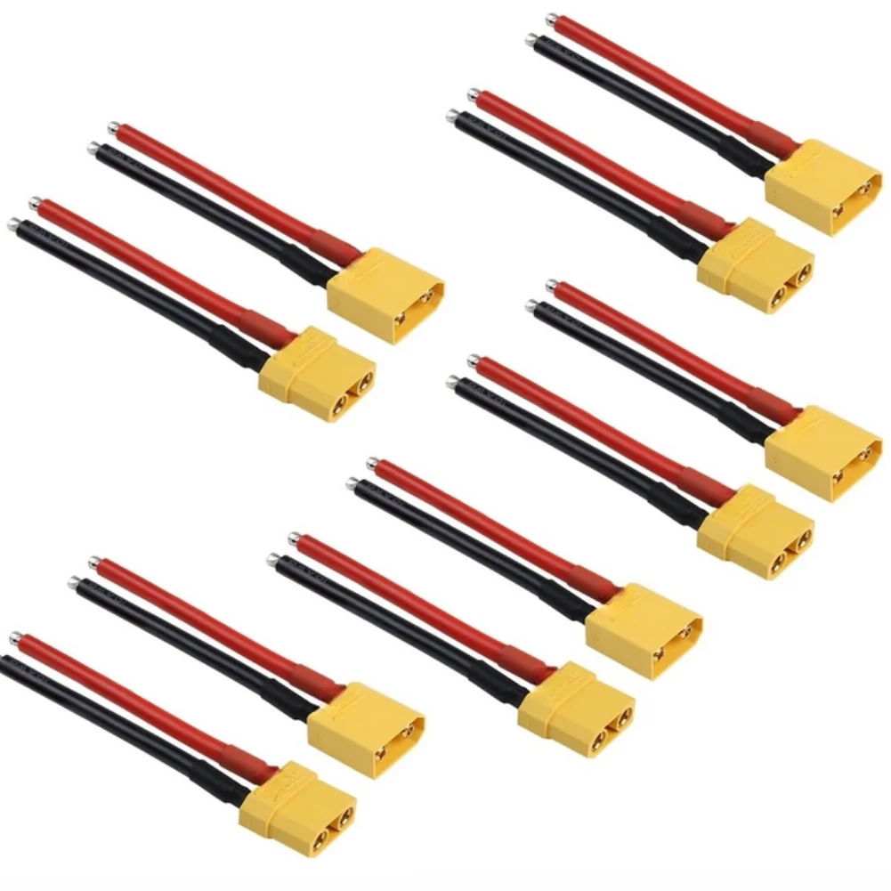 5 Pairs For XT90 Connectors with 10AWG Red Black Silicone Wire for RC For Lipo Battery - 30A 600V Rated High Current